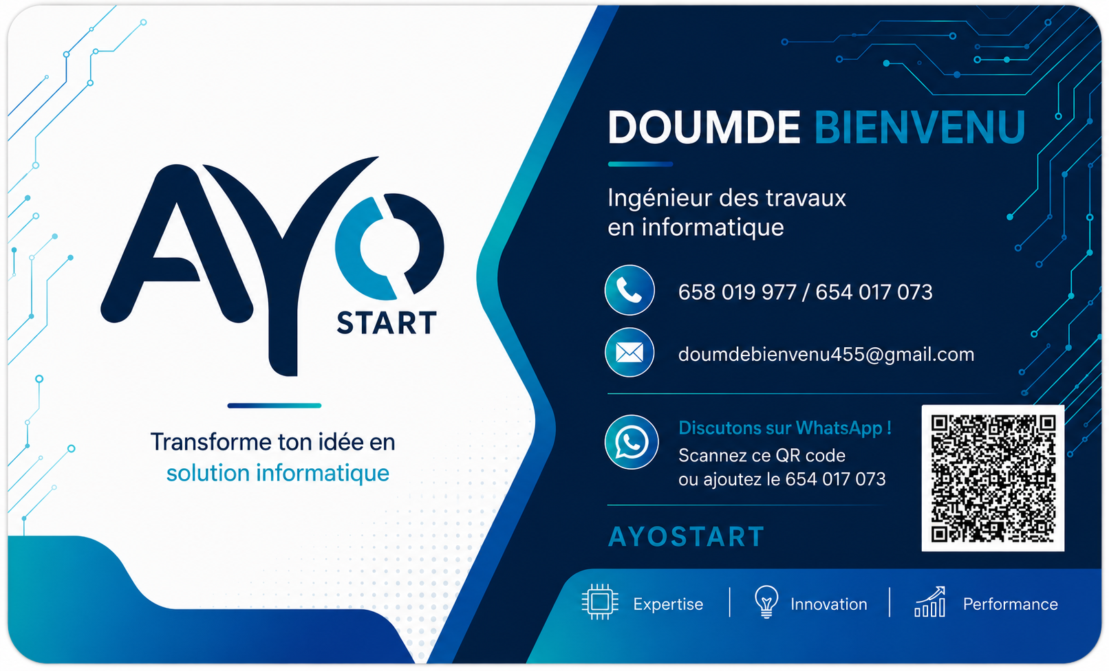 Carte de visite BIENVENU DOUMDE